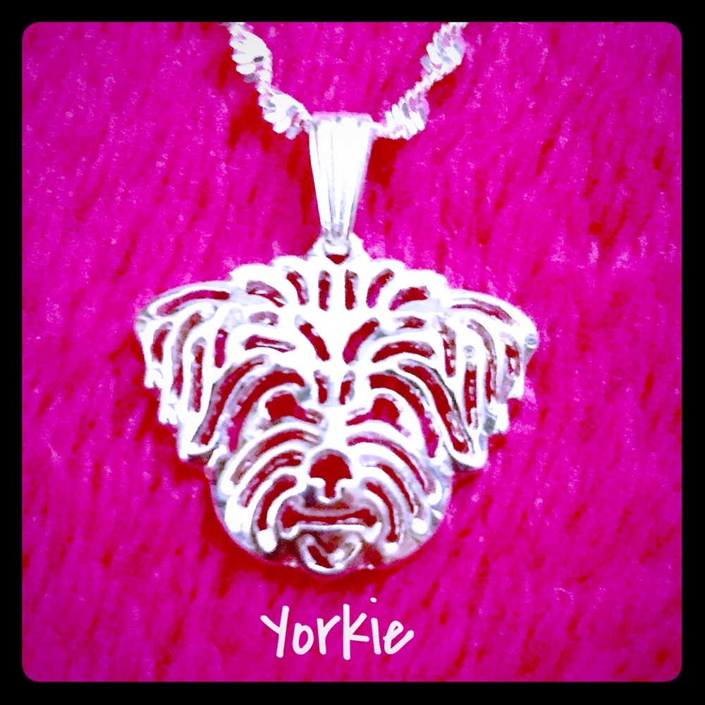 Beautiful Silver Yorkie Pendant